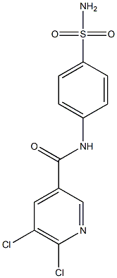 5,6-dichloro-N-(4-sulfamoylphenyl)pyridine-3-carboxamide 구조식 이미지
