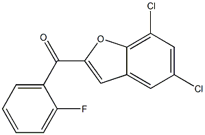 5,7-dichloro-2-[(2-fluorophenyl)carbonyl]-1-benzofuran 구조식 이미지