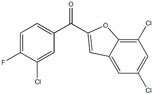 5,7-dichloro-2-[(3-chloro-4-fluorophenyl)carbonyl]-1-benzofuran Structure