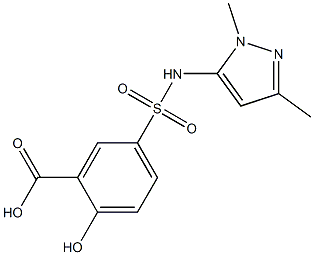 5-[(1,3-dimethyl-1H-pyrazol-5-yl)sulfamoyl]-2-hydroxybenzoic acid Structure