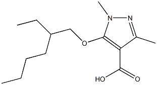 5-[(2-ethylhexyl)oxy]-1,3-dimethyl-1H-pyrazole-4-carboxylic acid 구조식 이미지