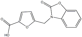 5-[(2-oxo-2,3-dihydro-1,3-benzoxazol-3-yl)methyl]furan-2-carboxylic acid 구조식 이미지