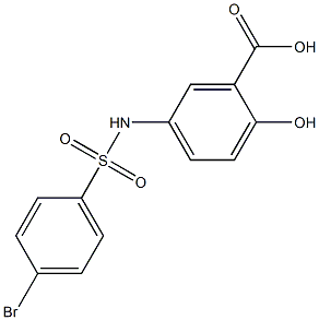 5-[(4-bromobenzene)sulfonamido]-2-hydroxybenzoic acid 구조식 이미지