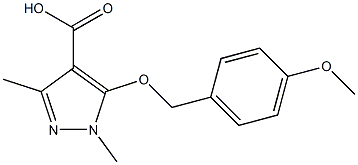 5-[(4-methoxyphenyl)methoxy]-1,3-dimethyl-1H-pyrazole-4-carboxylic acid 구조식 이미지