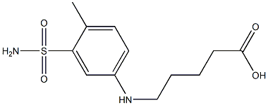 5-[(4-methyl-3-sulfamoylphenyl)amino]pentanoic acid Structure