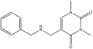 5-[(benzylamino)methyl]-1,3-dimethyl-1,2,3,4-tetrahydropyrimidine-2,4-dione 구조식 이미지