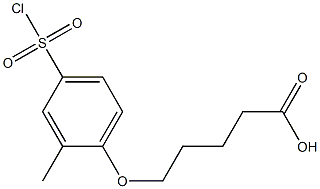 5-[4-(chlorosulfonyl)-2-methylphenoxy]pentanoic acid 구조식 이미지