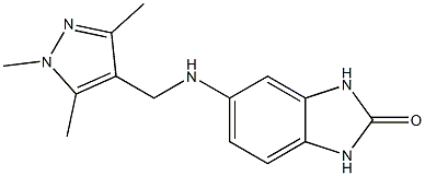 5-{[(1,3,5-trimethyl-1H-pyrazol-4-yl)methyl]amino}-2,3-dihydro-1H-1,3-benzodiazol-2-one Structure