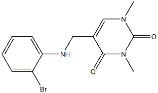 5-{[(2-bromophenyl)amino]methyl}-1,3-dimethyl-1,2,3,4-tetrahydropyrimidine-2,4-dione 구조식 이미지