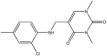 5-{[(2-chloro-4-methylphenyl)amino]methyl}-1,3-dimethyl-1,2,3,4-tetrahydropyrimidine-2,4-dione 구조식 이미지