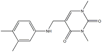 5-{[(3,4-dimethylphenyl)amino]methyl}-1,3-dimethyl-1,2,3,4-tetrahydropyrimidine-2,4-dione Structure