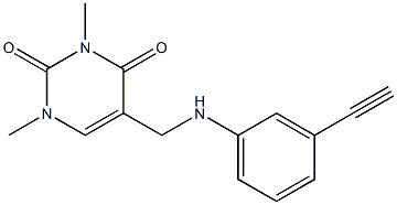 5-{[(3-ethynylphenyl)amino]methyl}-1,3-dimethyl-1,2,3,4-tetrahydropyrimidine-2,4-dione Structure