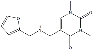 5-{[(furan-2-ylmethyl)amino]methyl}-1,3-dimethyl-1,2,3,4-tetrahydropyrimidine-2,4-dione 구조식 이미지