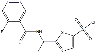 5-{1-[(2-fluorophenyl)formamido]ethyl}thiophene-2-sulfonyl chloride Structure