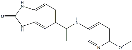 5-{1-[(6-methoxypyridin-3-yl)amino]ethyl}-2,3-dihydro-1H-1,3-benzodiazol-2-one Structure