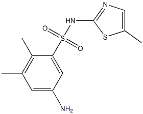 5-amino-2,3-dimethyl-N-(5-methyl-1,3-thiazol-2-yl)benzene-1-sulfonamide 구조식 이미지