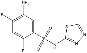 5-amino-2,4-difluoro-N-(1,3,4-thiadiazol-2-yl)benzene-1-sulfonamide 구조식 이미지