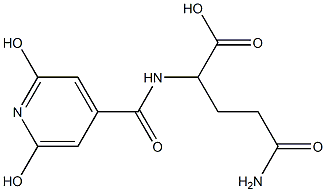 5-amino-2-[(2,6-dihydroxyisonicotinoyl)amino]-5-oxopentanoic acid Structure