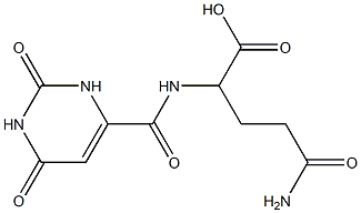 5-amino-2-{[(2,6-dioxo-1,2,3,6-tetrahydropyrimidin-4-yl)carbonyl]amino}-5-oxopentanoic acid 구조식 이미지