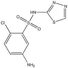 5-amino-2-chloro-N-(1,3,4-thiadiazol-2-yl)benzene-1-sulfonamide 구조식 이미지