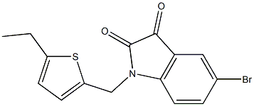 5-bromo-1-[(5-ethylthiophen-2-yl)methyl]-2,3-dihydro-1H-indole-2,3-dione 구조식 이미지