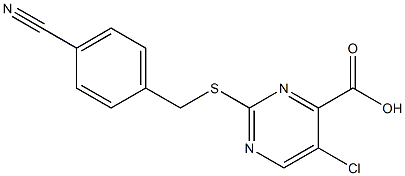 5-chloro-2-[(4-cyanobenzyl)thio]pyrimidine-4-carboxylic acid Structure