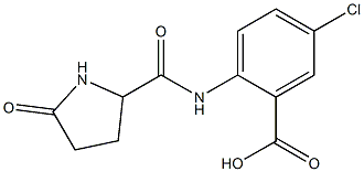 5-chloro-2-{[(5-oxopyrrolidin-2-yl)carbonyl]amino}benzoic acid Structure