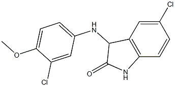 5-chloro-3-[(3-chloro-4-methoxyphenyl)amino]-2,3-dihydro-1H-indol-2-one 구조식 이미지