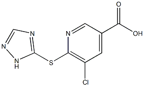 5-chloro-6-(1H-1,2,4-triazol-5-ylsulfanyl)pyridine-3-carboxylic acid 구조식 이미지