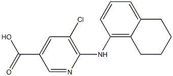 5-chloro-6-(5,6,7,8-tetrahydronaphthalen-1-ylamino)pyridine-3-carboxylic acid Structure