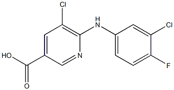 5-chloro-6-[(3-chloro-4-fluorophenyl)amino]pyridine-3-carboxylic acid 구조식 이미지