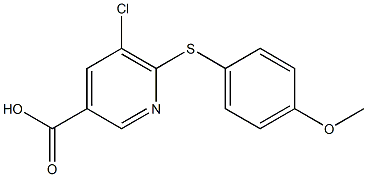 5-chloro-6-[(4-methoxyphenyl)sulfanyl]pyridine-3-carboxylic acid Structure