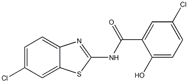 5-chloro-N-(6-chloro-1,3-benzothiazol-2-yl)-2-hydroxybenzamide Structure