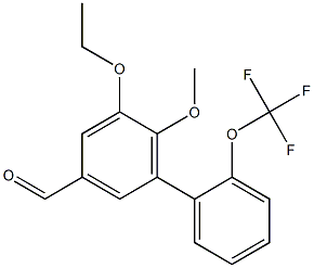 5-ethoxy-6-methoxy-2'-(trifluoromethoxy)-1,1'-biphenyl-3-carbaldehyde 구조식 이미지