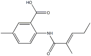 5-methyl-2-(2-methylpent-2-enamido)benzoic acid Structure