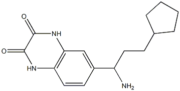 6-(1-amino-3-cyclopentylpropyl)-1,2,3,4-tetrahydroquinoxaline-2,3-dione 구조식 이미지