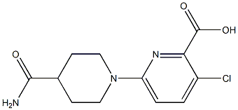 6-(4-carbamoylpiperidin-1-yl)-3-chloropyridine-2-carboxylic acid 구조식 이미지