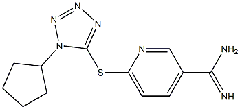 6-[(1-cyclopentyl-1H-1,2,3,4-tetrazol-5-yl)sulfanyl]pyridine-3-carboximidamide 구조식 이미지