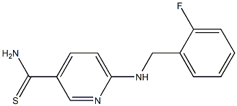 6-[(2-fluorobenzyl)amino]pyridine-3-carbothioamide 구조식 이미지