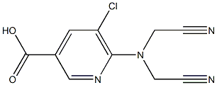 6-[bis(cyanomethyl)amino]-5-chloropyridine-3-carboxylic acid Structure