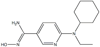 6-[cyclohexyl(ethyl)amino]-N'-hydroxypyridine-3-carboximidamide 구조식 이미지