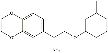 6-{1-amino-2-[(3-methylcyclohexyl)oxy]ethyl}-2,3-dihydro-1,4-benzodioxine 구조식 이미지