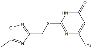 6-amino-2-{[(5-methyl-1,2,4-oxadiazol-3-yl)methyl]sulfanyl}-3,4-dihydropyrimidin-4-one 구조식 이미지