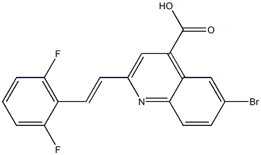 6-bromo-2-[(E)-2-(2,6-difluorophenyl)vinyl]quinoline-4-carboxylic acid 구조식 이미지