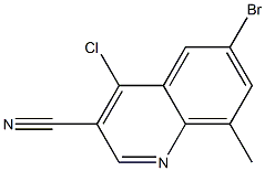 6-bromo-4-chloro-8-methylquinoline-3-carbonitrile Structure