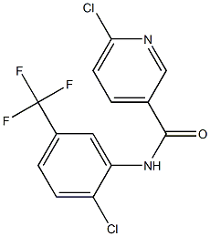 6-chloro-N-[2-chloro-5-(trifluoromethyl)phenyl]pyridine-3-carboxamide 구조식 이미지