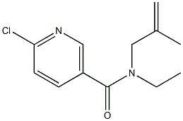 6-chloro-N-ethyl-N-(2-methylprop-2-enyl)nicotinamide 구조식 이미지