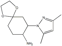 7-(3,5-dimethyl-1H-pyrazol-1-yl)-1,4-dioxaspiro[4.5]dec-8-ylamine Structure