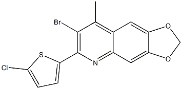 7-bromo-6-(5-chlorothiophen-2-yl)-8-methyl-2H-[1,3]dioxolo[4,5-g]quinoline 구조식 이미지