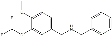 benzyl({[3-(difluoromethoxy)-4-methoxyphenyl]methyl})amine 구조식 이미지